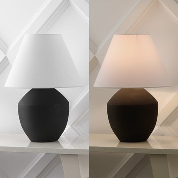 Ralf 20.5" Minimalist Scandinavian Resin/Iron LED Table Lamp - JONATHAN Y